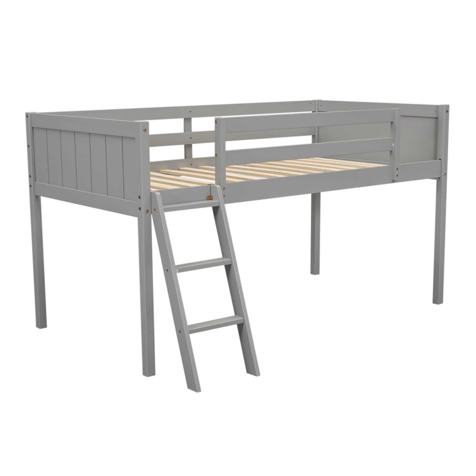 Low Loft Bed With Adjustable Ladder