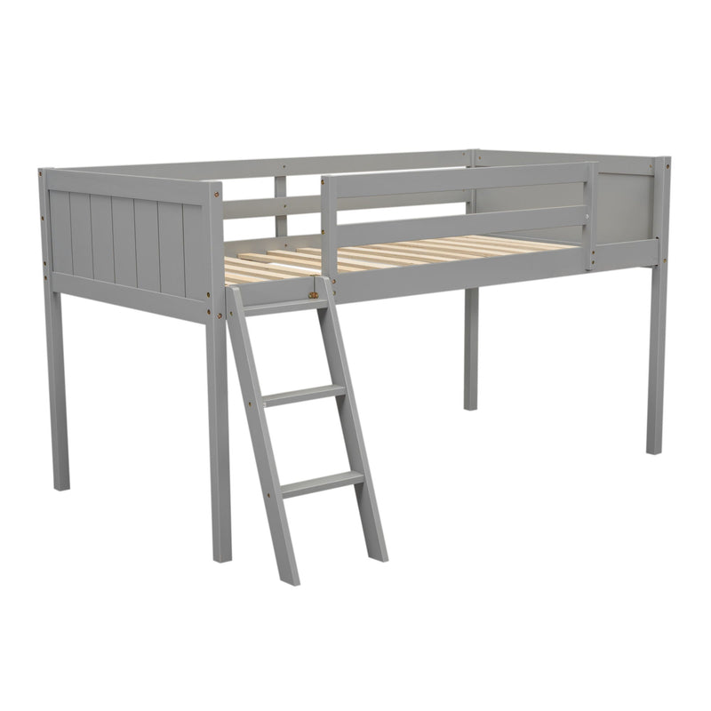 Low Loft Bed With Adjustable Ladder