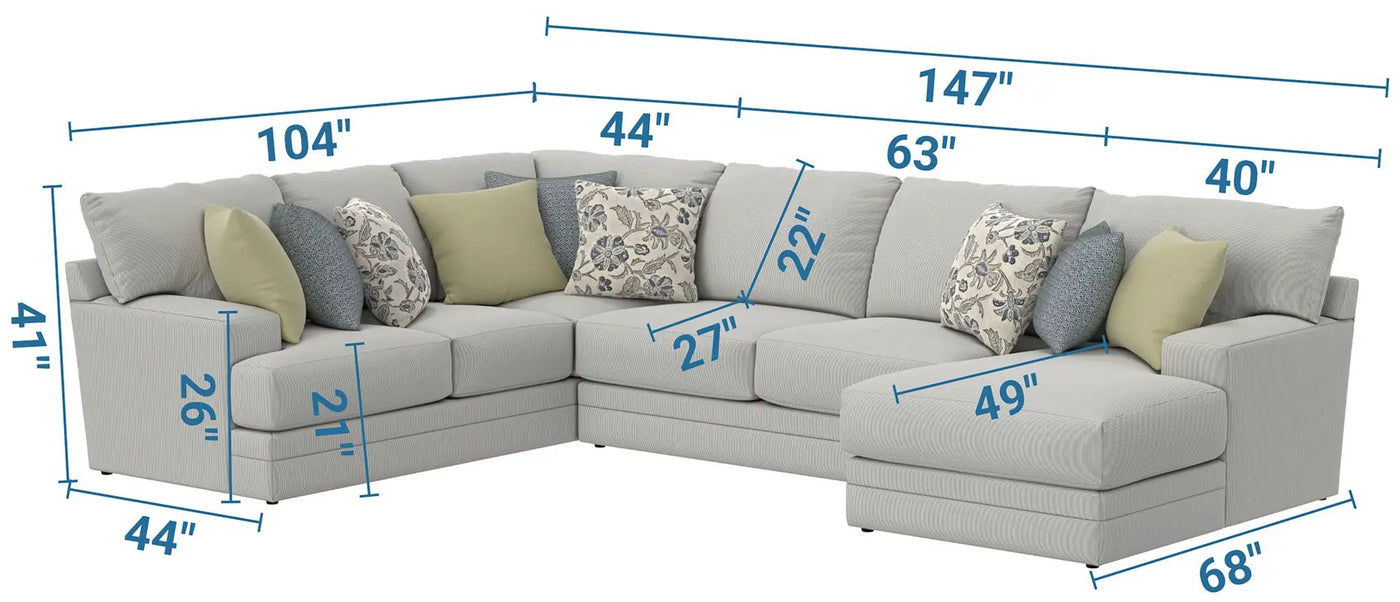 Stockbridge - Sectional With Comfort Coil Seating And 9 Accent Pillows Included by Unique Piece Furniture