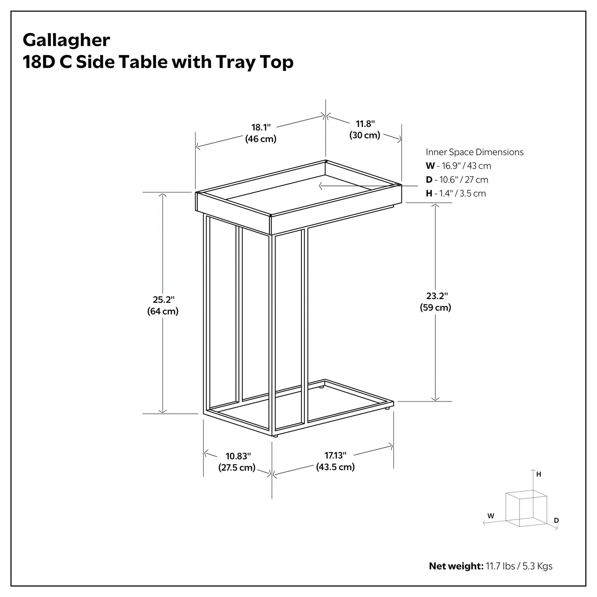 Gallagher - Handcrafted C Side Table by Unique Piece Furniture