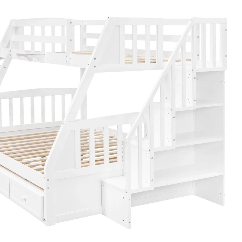 Bunk Bed With Drawers, Ladder And Storage Staircase by HouseOfZazla