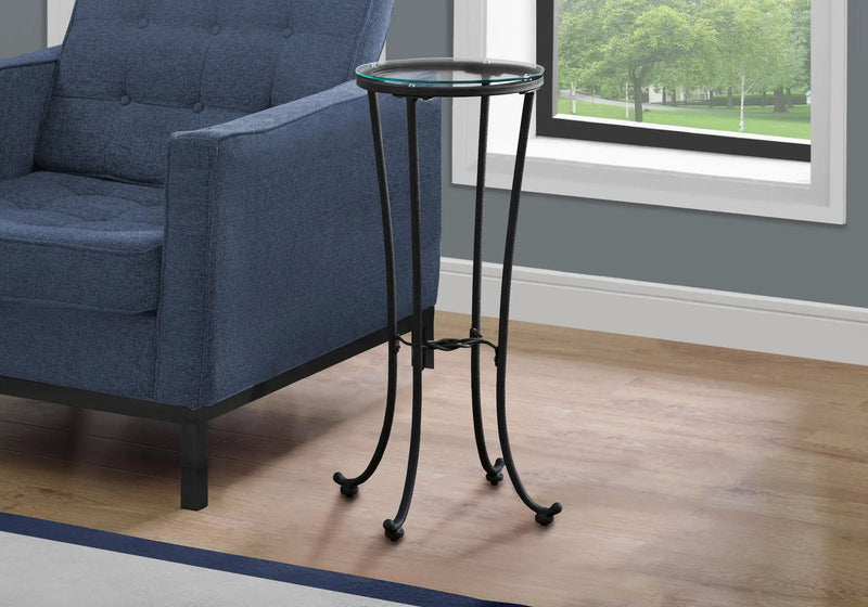 Accent Side Table, Plant Stand, Round, Contemporary & Modern - Black by HouseOfZazla