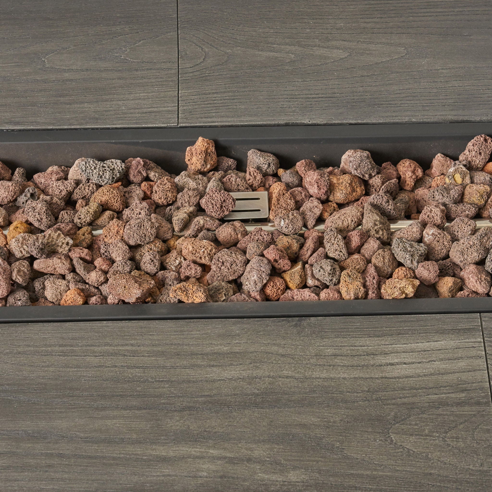 Transitional Rectangular Outdoor Propane Fire Pit With 50,000 BTU by HouseOfZazla