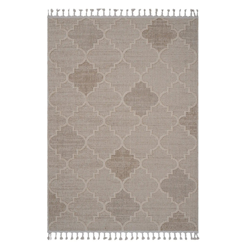 Guros - 8' X 10' Trellis Indoor / Outdoor Area Rug - Cream by HouseOfZazla