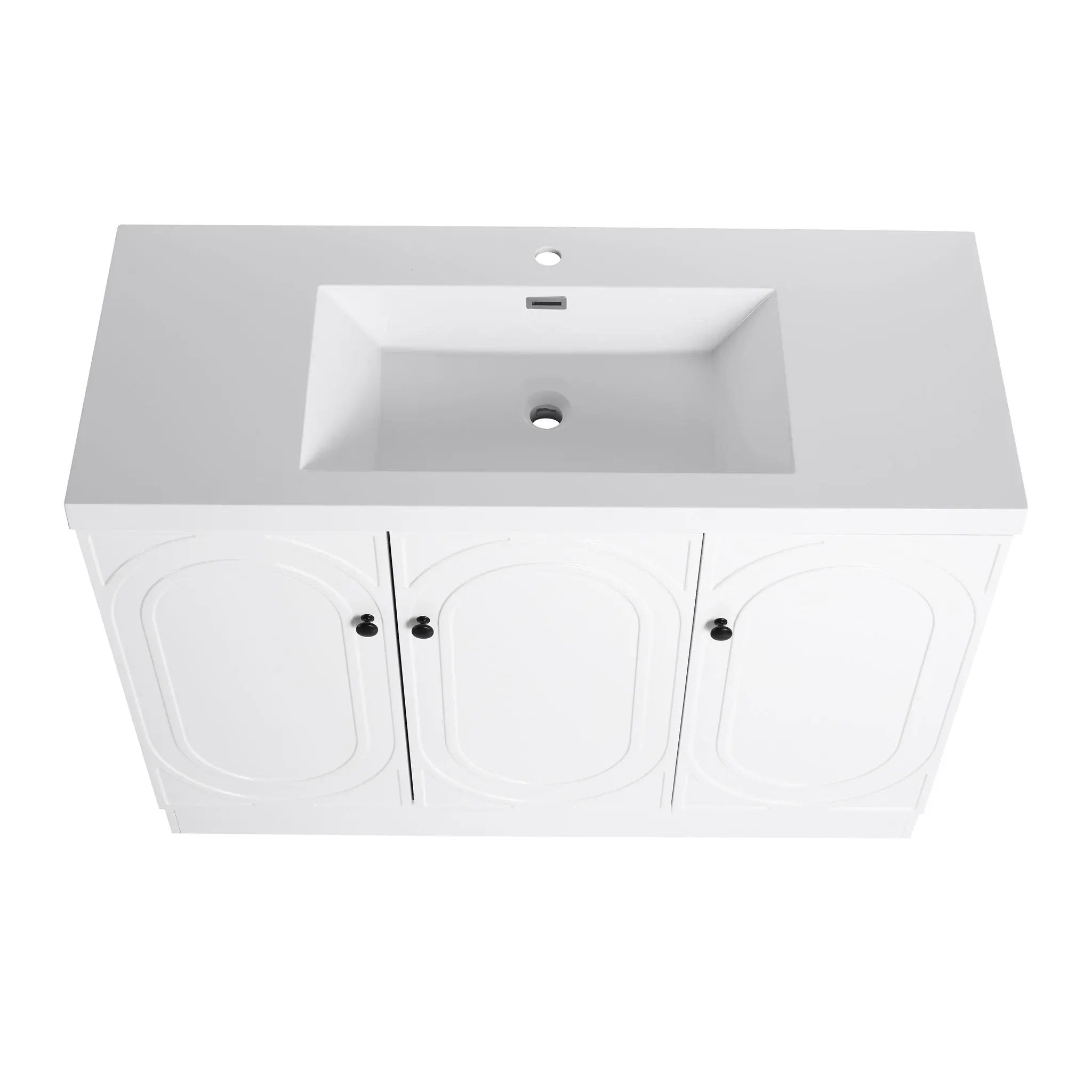 Contemporary Freestanding Bathroom Vanity With Resin Sink & Soft-Close Cabinet Doors by HouseOfZazla