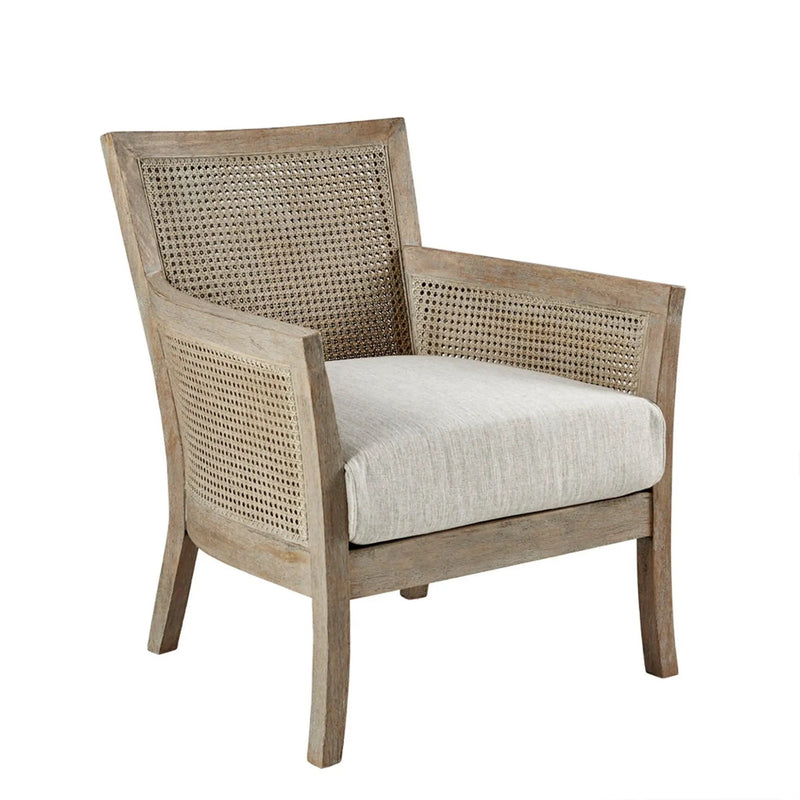 Cane Armchair With High Density Foam - Cream / Reclaimed Natural by Unique Piece Furniture