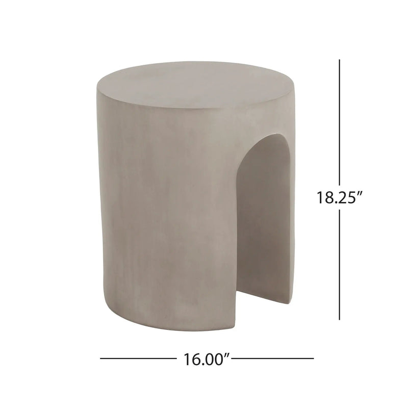 Outdoor Round With U Shape Side Table - Light Gray by HouseOfZazla