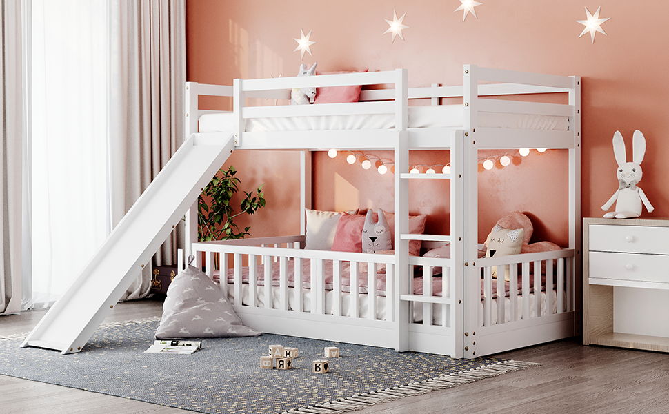 Functional Bunk Bed & Convertible Ladder And Slide by HouseOfZazla