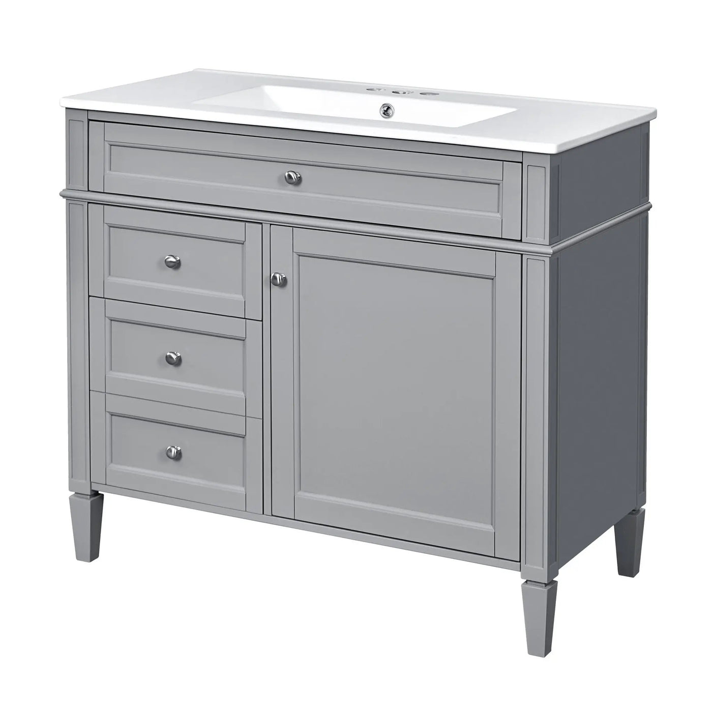 Bathroom Vanity With Top Sink, 2 Drawers And Tip Out Drawer by Unique Piece Furniture