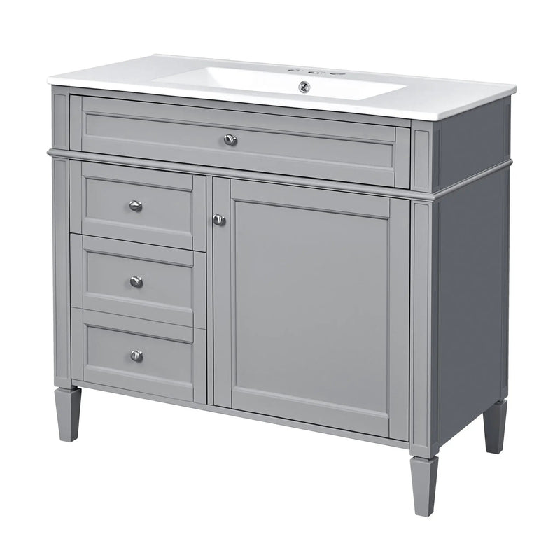 Bathroom Vanity With Top Sink, 2 Drawers And Tip Out Drawer by HouseOfZazla