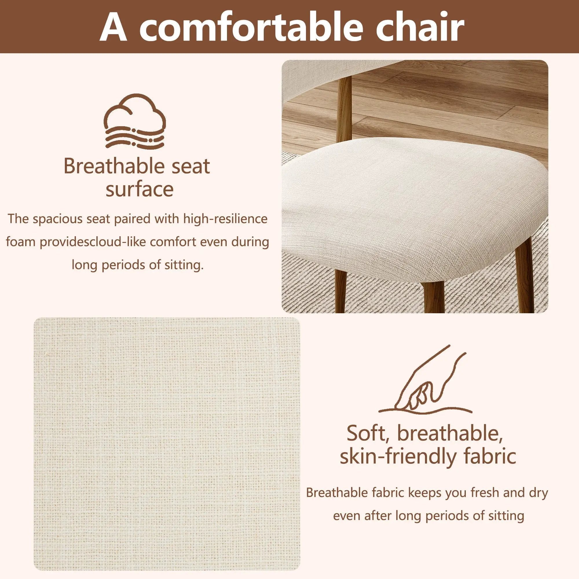 Upholstered Dining Chairs For Dining Room (Set of 2) - Beige by Unique Piece Furniture