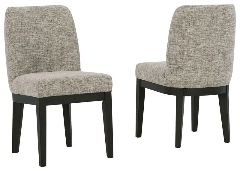Burkhaus - Dining UPH Side Chair (Set of 2) - Beige / Dark Brown by Unique Piece Furniture