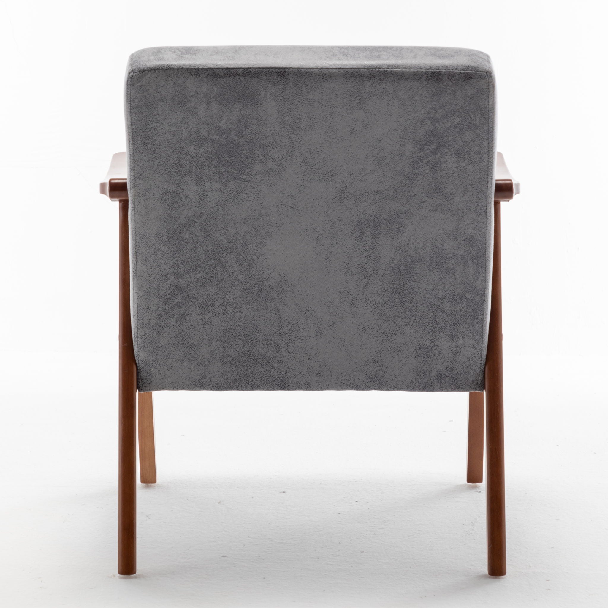 Mid Century Modern Accent Chair With Solid Wood Frame And Extra Thick Backrest by HouseOfZazla