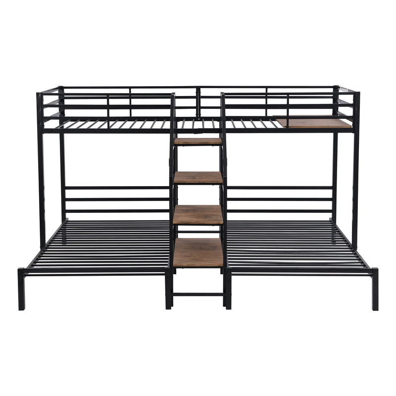 Metal Bunk Bed With Storage Shelves Staircase by HouseOfZazla