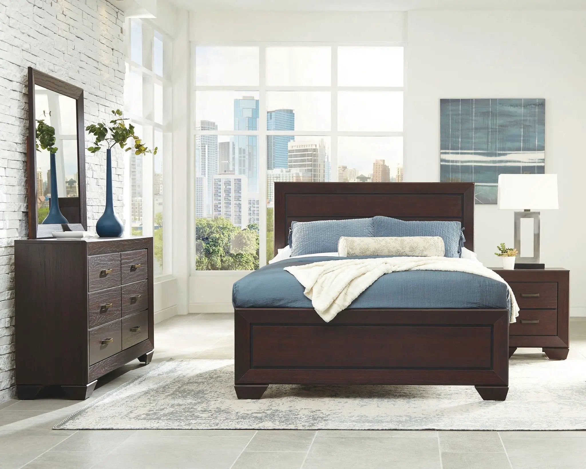 Kauffman 4-piece California King Bedroom Set Dark Cocoa by Unique Piece Furniture