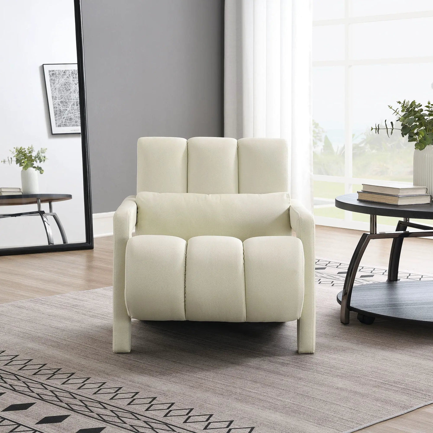 Modern Upholstered Accent Chair, Comfortable Fabric With A Pillow For Living Room by Unique Piece Furniture