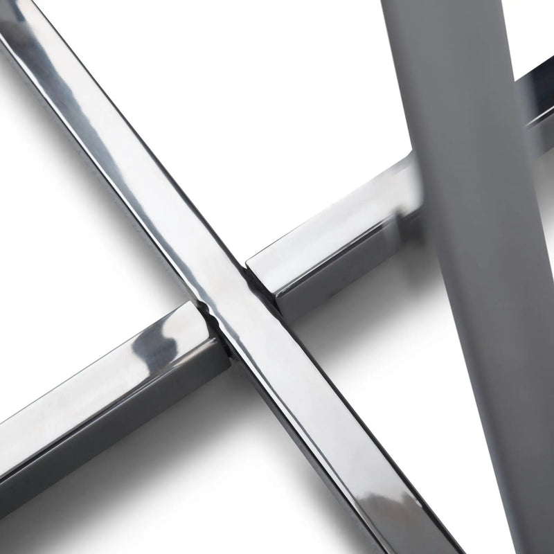 Marsden - Side Table With Polished Base - White / Silver by Unique Piece Furniture