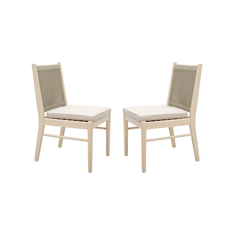 Cordoba Dining Chair Set of 2 - Comfortable Armless Beige Chairs by HouseOfZazla