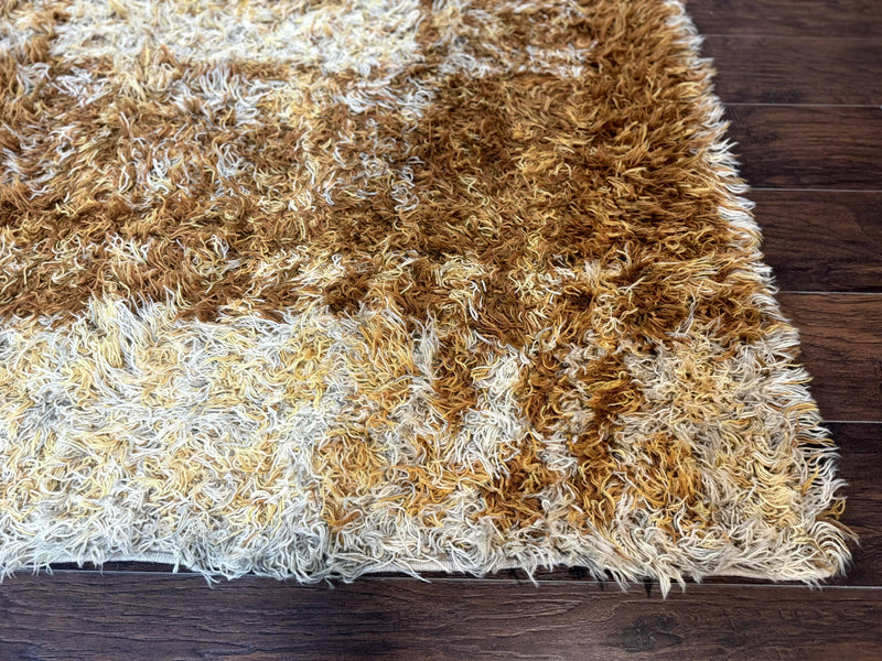 Vintage Rya Shag Rug 5.5 x 7.7 by Jewel Rugs