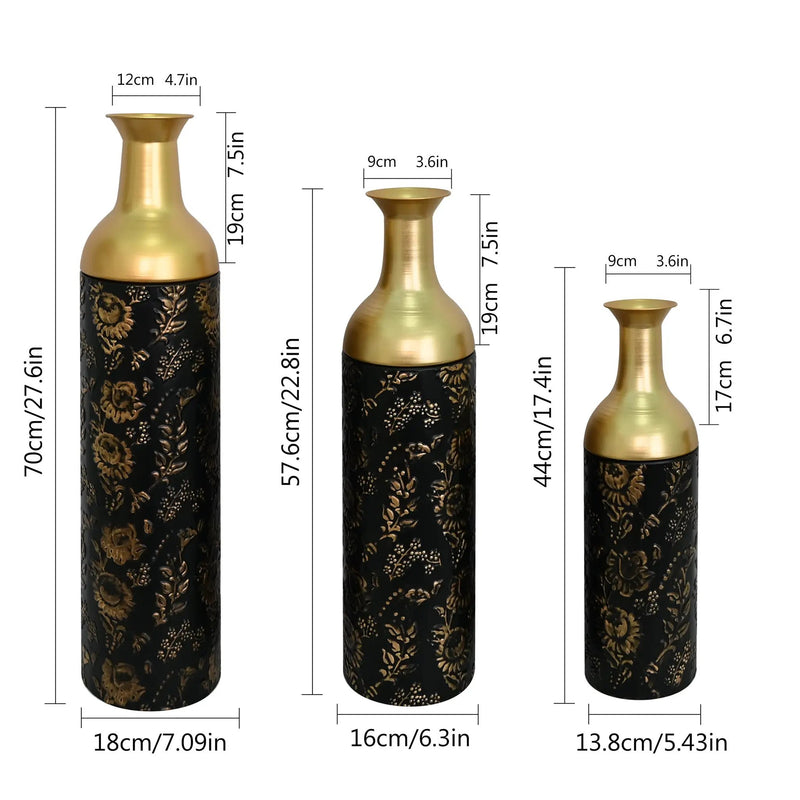 Decorative Metal Vases Set of 3 by HouseOfZazla