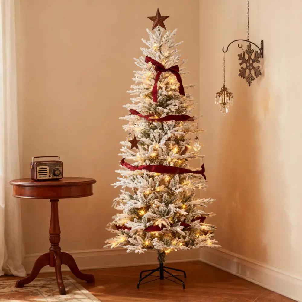 Christmas Trees with Snow Branches - Pre Lit Artificial Flocked by HouseOfZazla