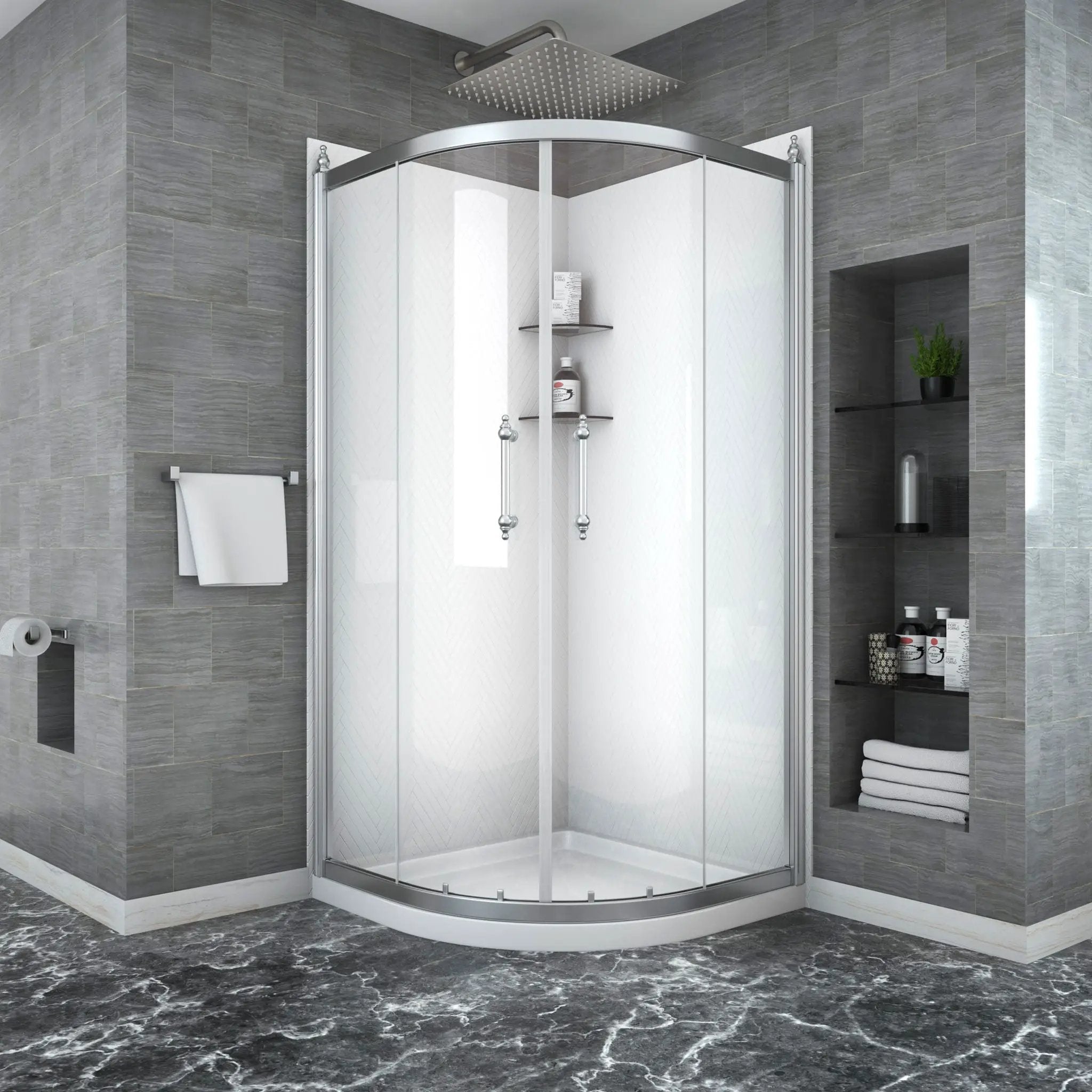 Framed Tub Shower Enclosure with Clear Tempered Glass by HouseOfZazla
