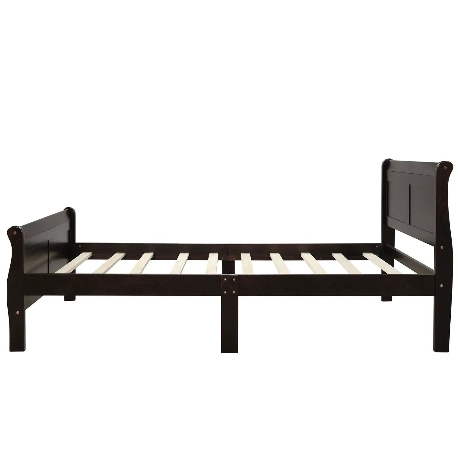 Platform Bed Frame Mattress Foundation Sleigh Bed With Headboard / Footboard / Wood Slat Suppor by HouseOfZazla
