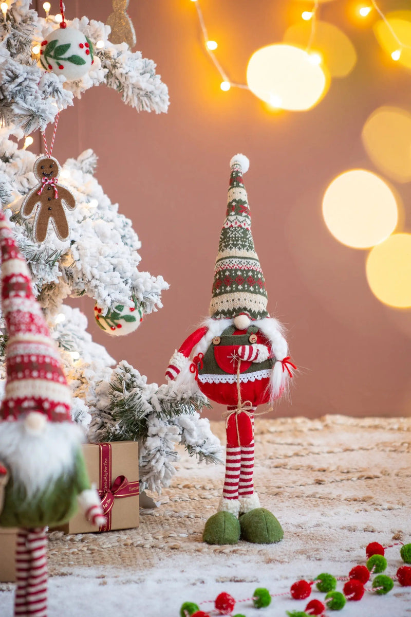 Set of 2 Fabric Standing Holiday Gnomes by HouseOfZazla