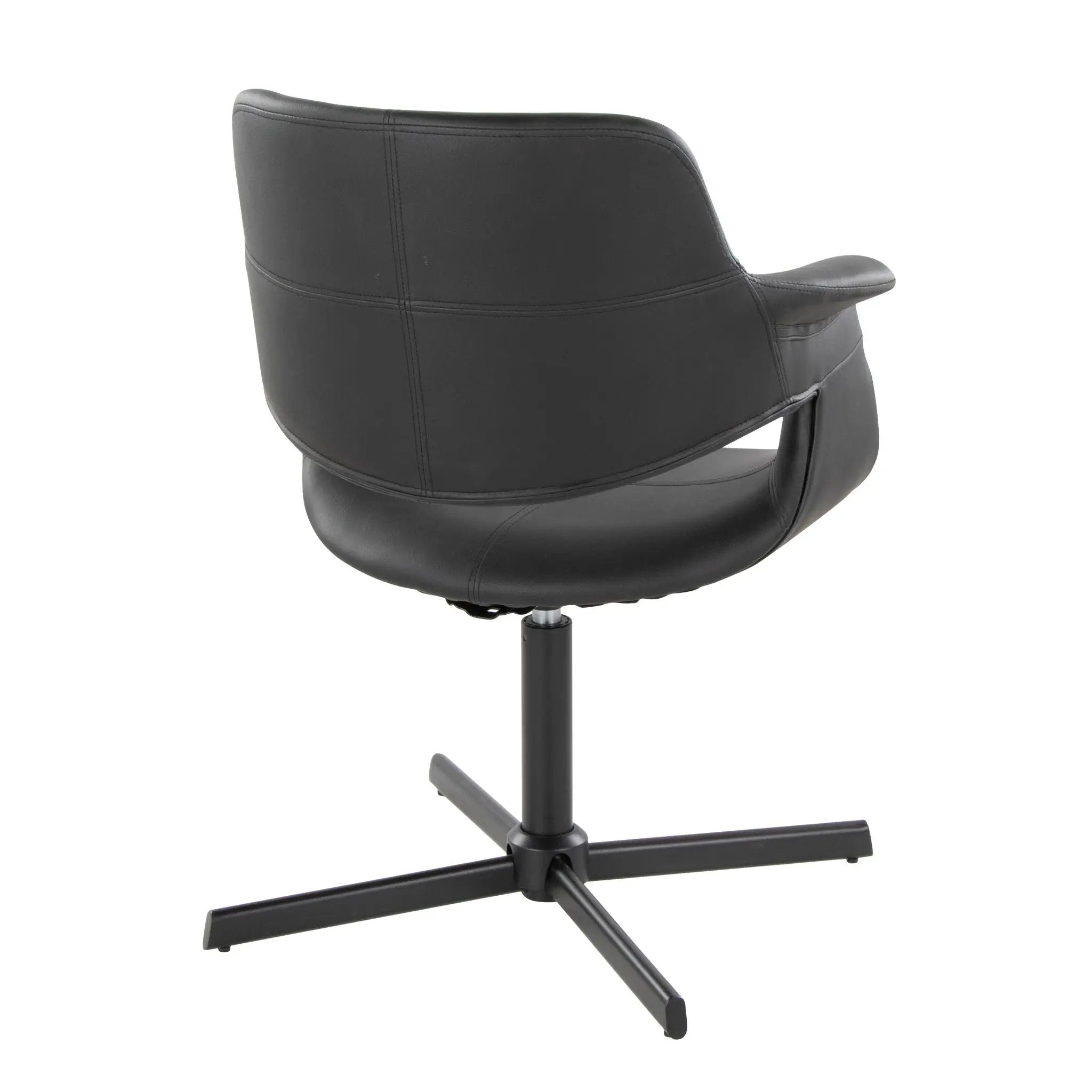 Vintage Flair - Mid-Century Modern Swivel Chair With X - Pedestal - Black by HouseOfZazla