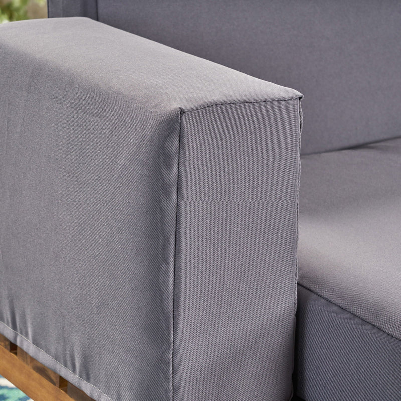 Outdoor Sofa With Cushions And Iron Legs - Dark Gray by HouseOfZazla