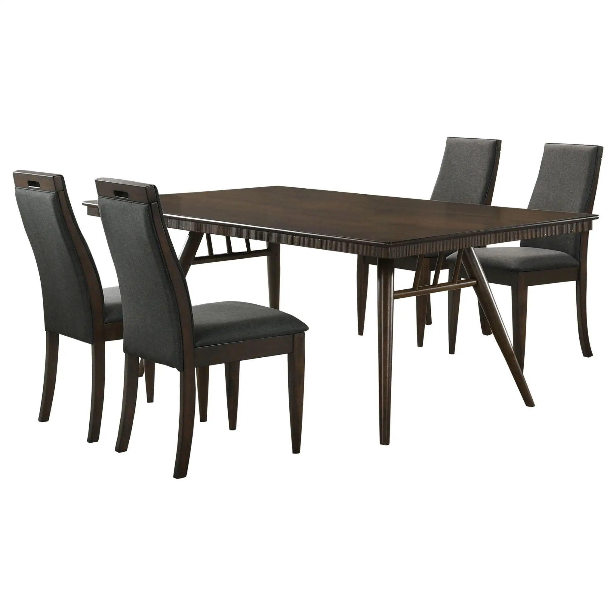 Wes 5-piece Rectangular Dining Table Set Dark Walnut by Unique Piece Furniture