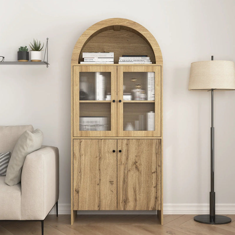 Modern Tech Inspired Dome Cabinet With LED Lighting by HouseOfZazla