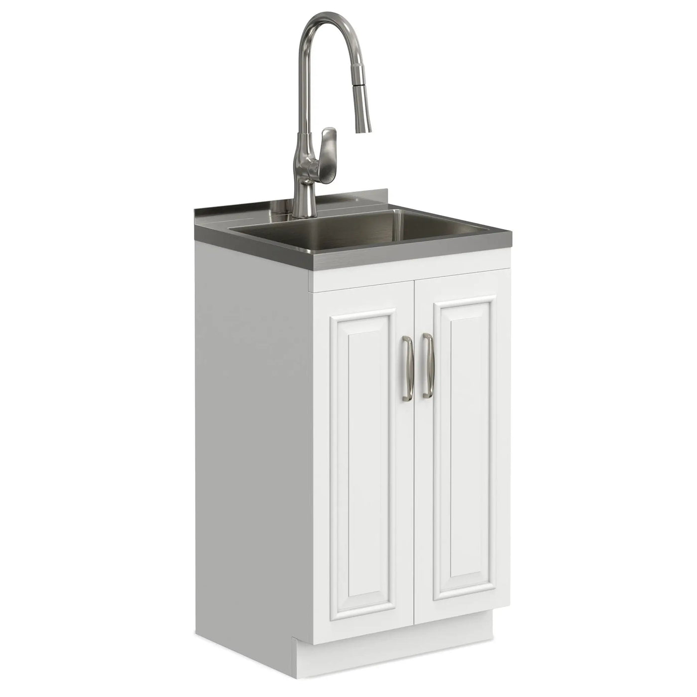 Darwin - Deluxe Laundry Cabinet With Pull-Out Faucet And Stainless Steel Sink by HouseOfZazla