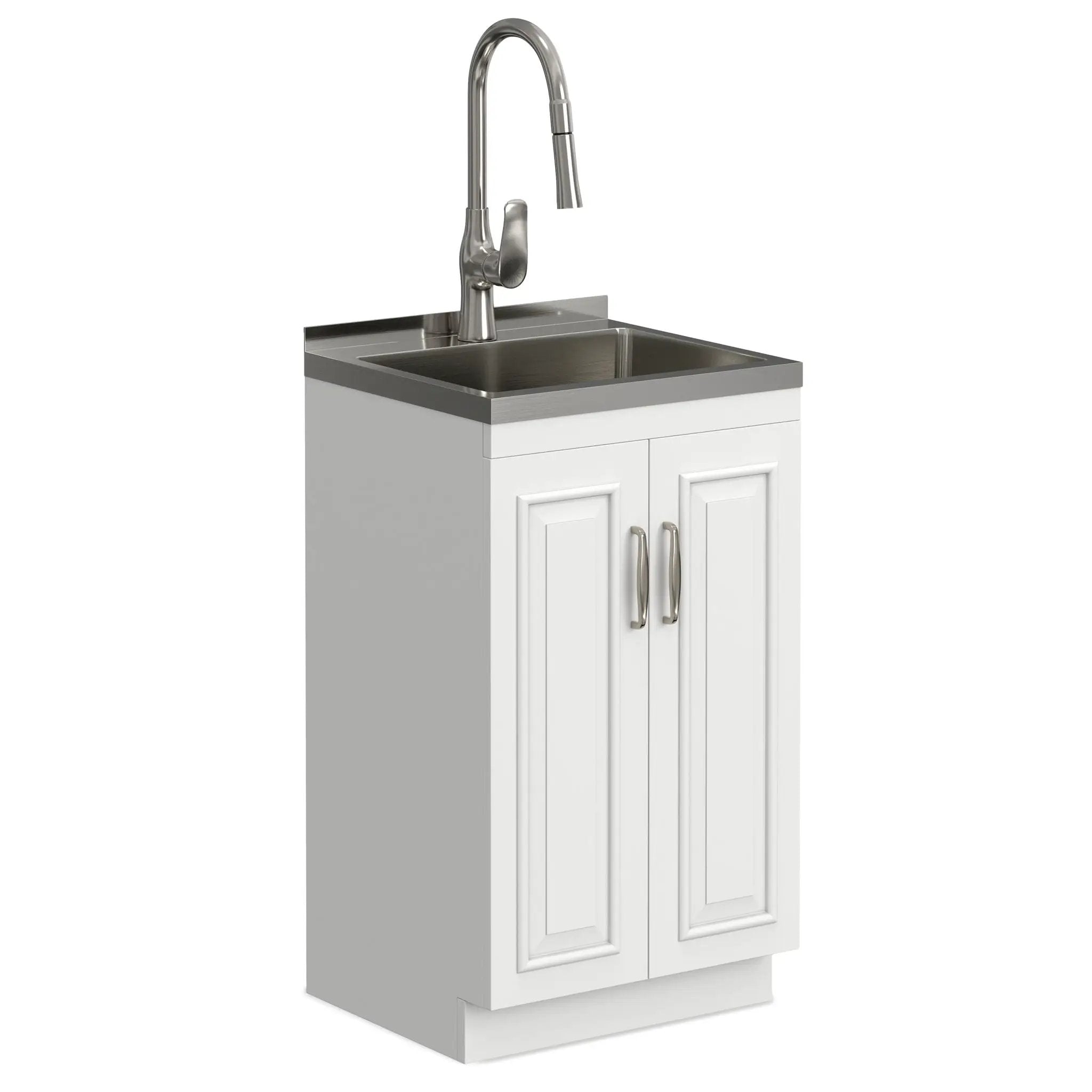 Darwin - Deluxe Laundry Cabinet With Pull-Out Faucet And Stainless Steel Sink by Unique Piece Furniture