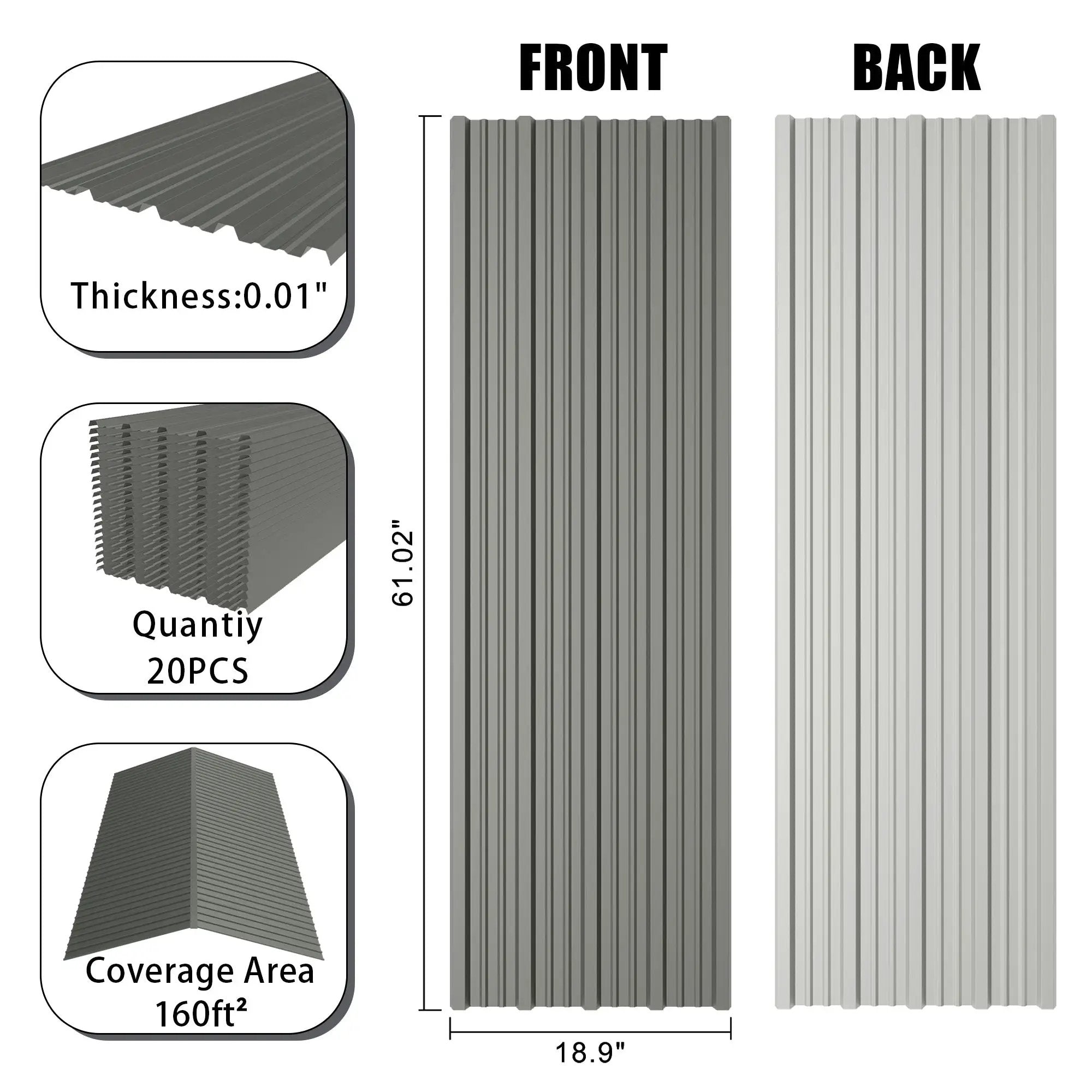 20 Pcs Metal Roof Panels by HouseOfZazla
