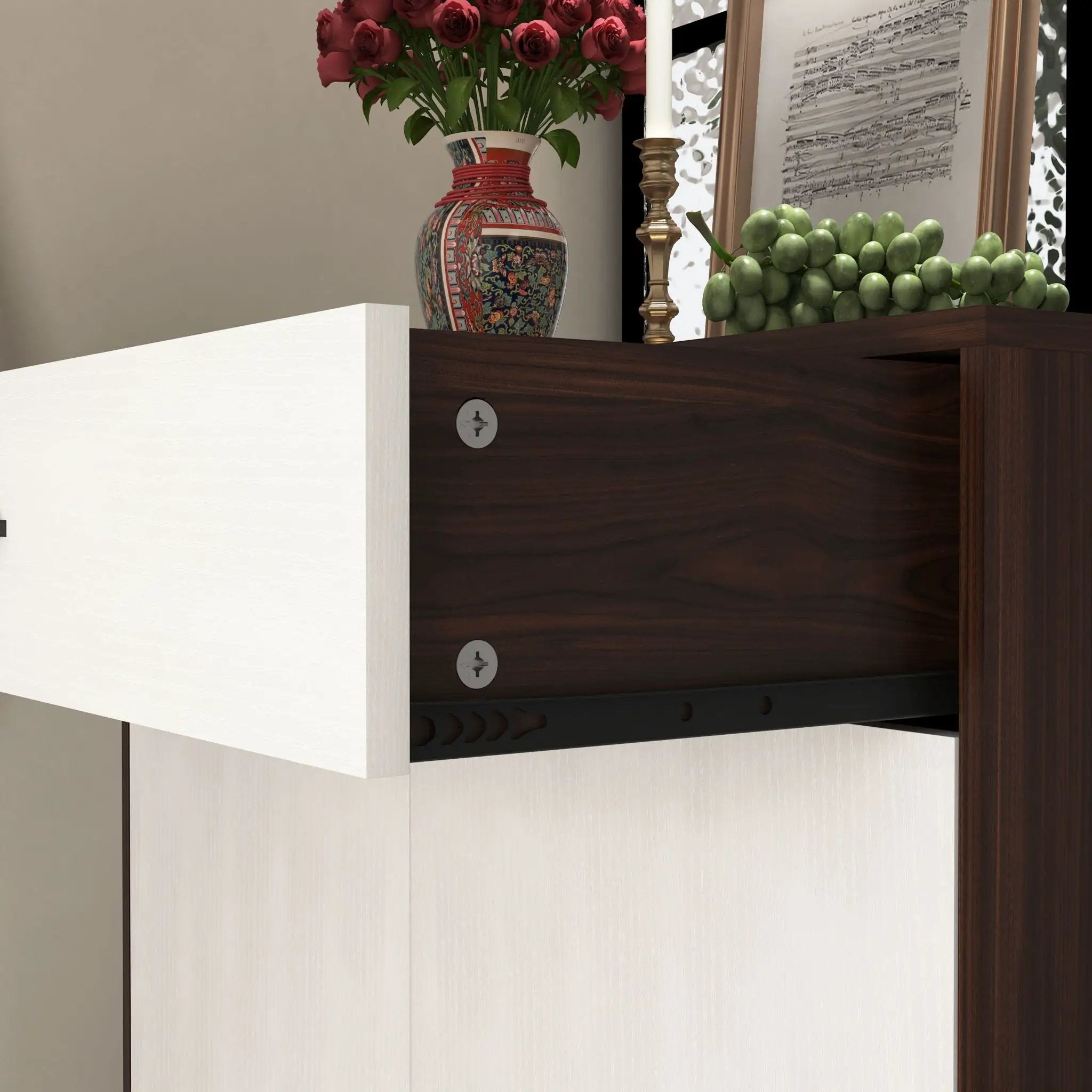 Freestanding Wooden Shoe Cabinet, 4 Tier Organizer With Drawer by HouseOfZazla