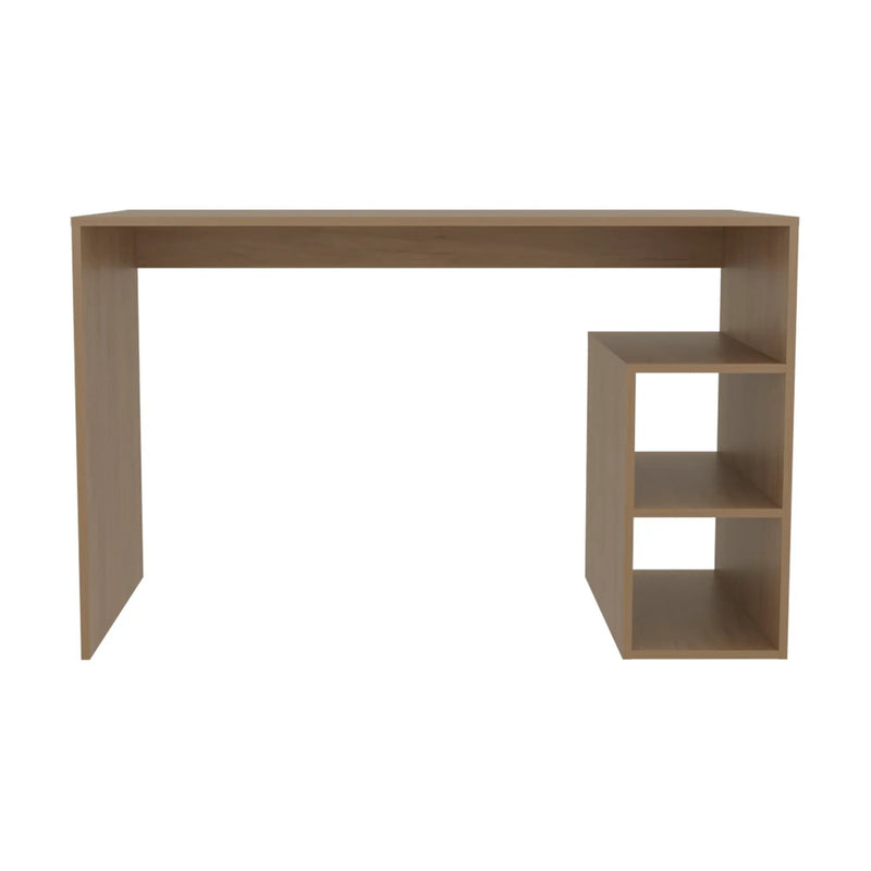 Solid 47' Natural Oak Wide Four Shelves Office Desk by BLAKHOM