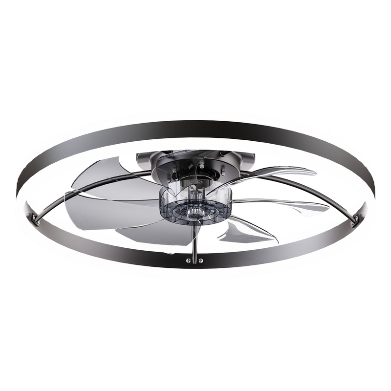 Smart Ceiling Fan with LED Light, 7 Blades Modern Metal Design by HouseOfZazla