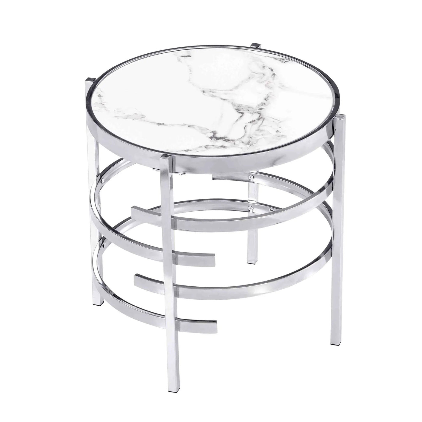 Elegant Round Table With Sintered Stone Top & Sturdy Metal Frame by Unique Piece Furniture