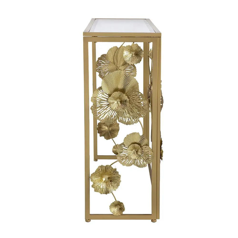 Console Table With Mirrored Glass Top, Modern Entryway Table For Living Room Foyer Entryway - Gold by HouseOfZazla