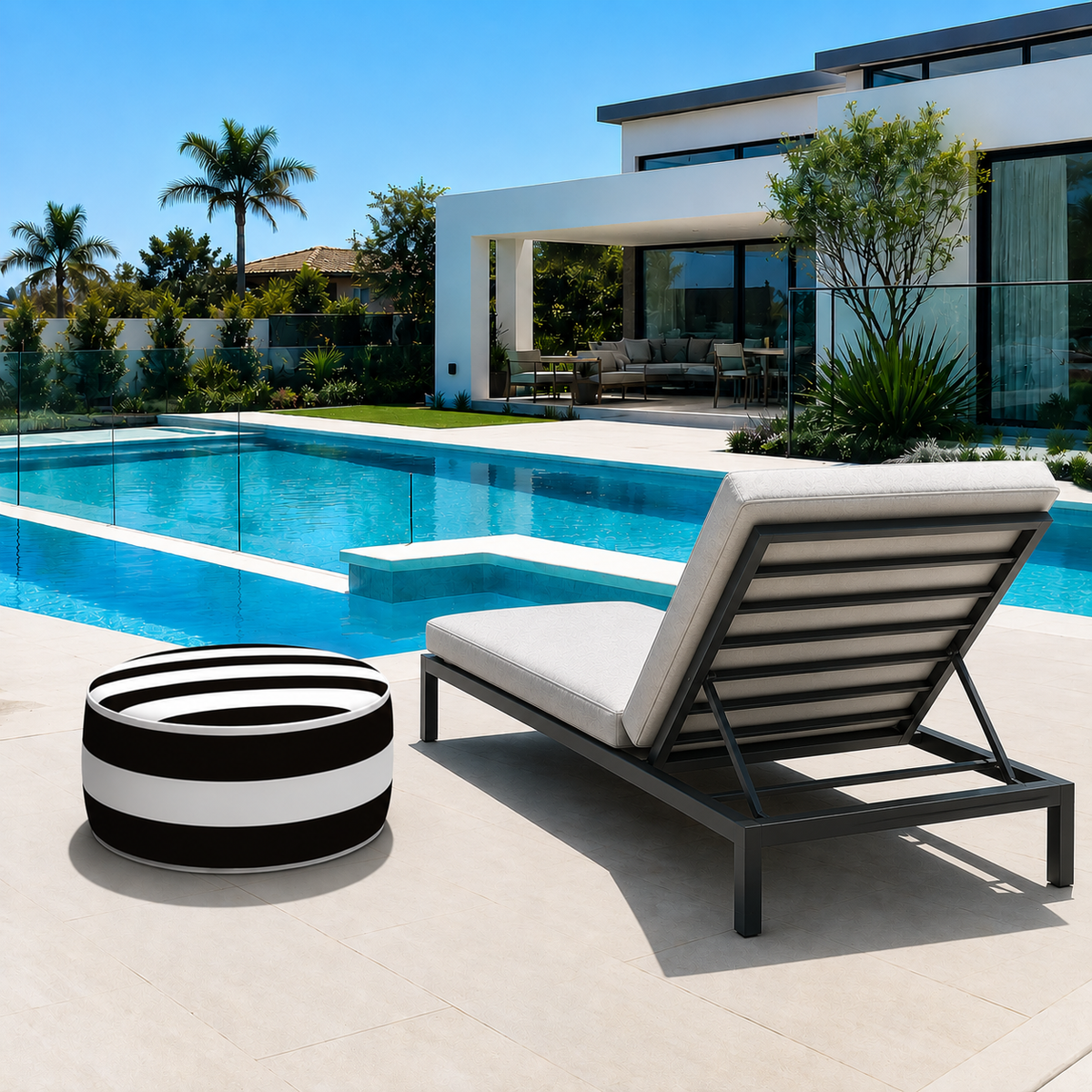 Outdoor Inflatable Ottoman – 21"x21"x9" by HouseOfZazla
