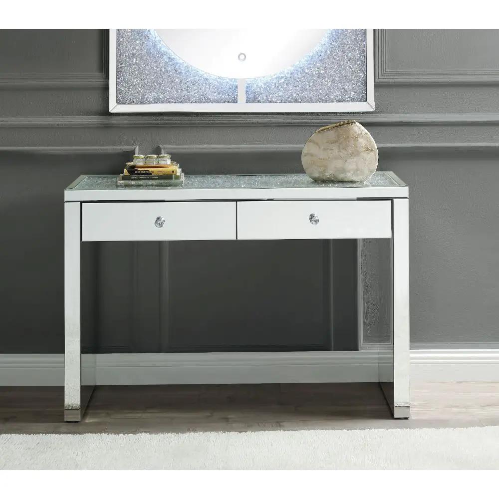 Noralie - 32"H Console Table - Mirrored & Faux Diamonds by Unique Piece Furniture