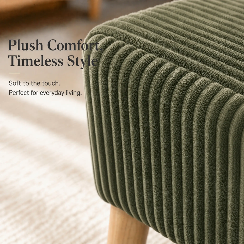 32 Inch Wide Olive Ottoman by HouseOfZazla