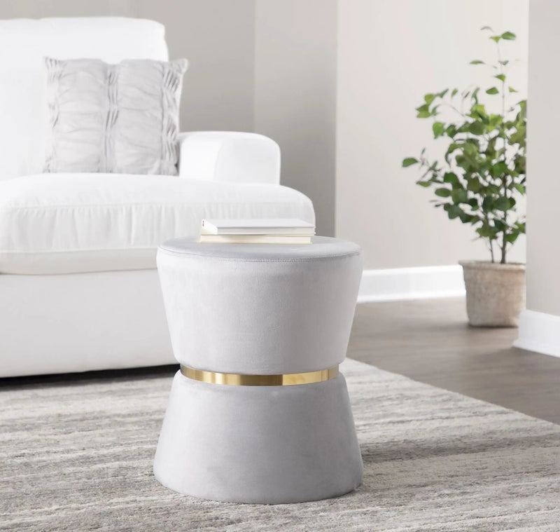 Gemma - Contemporary / Glam Ottoman - Silver / Gold by Unique Piece Furniture