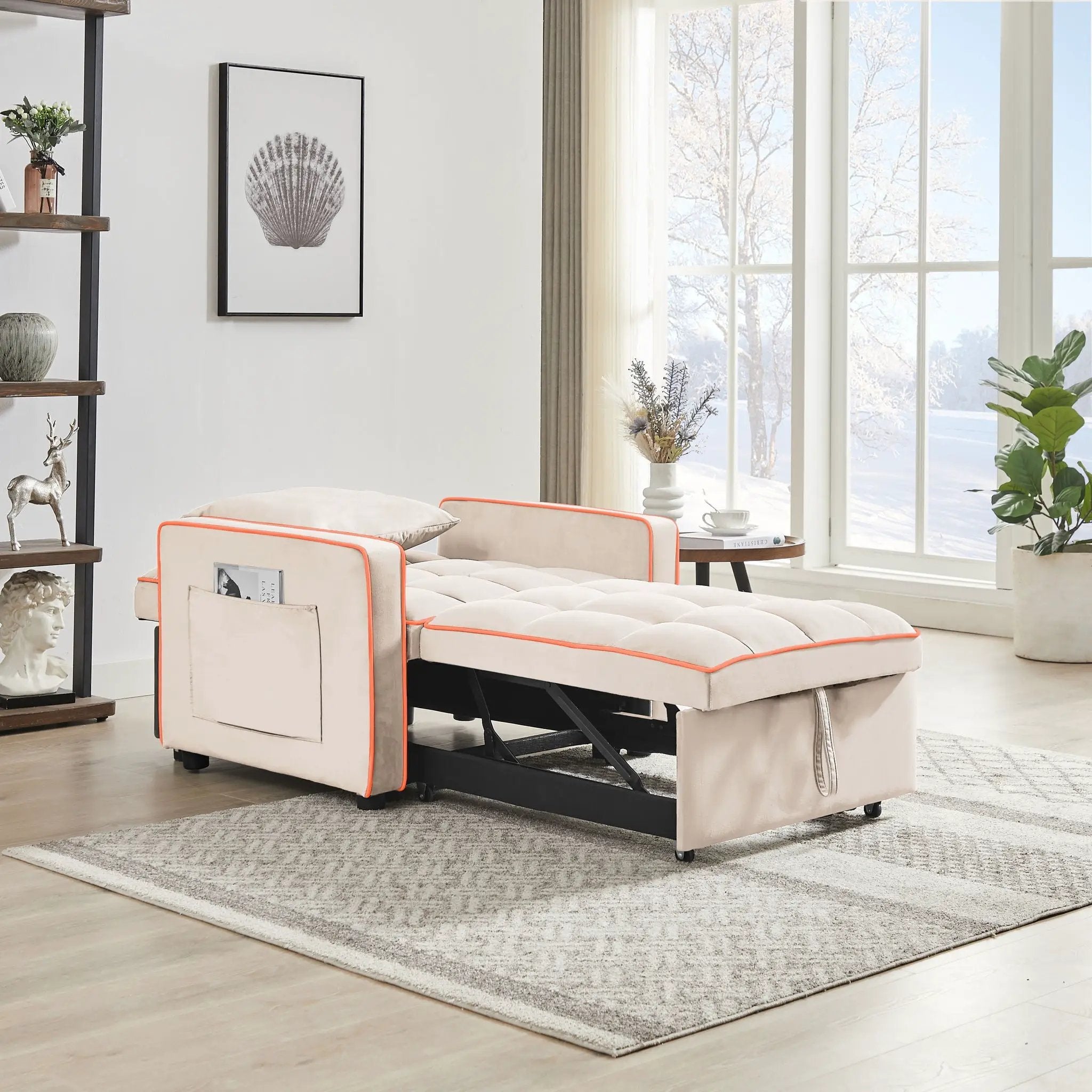 Modern 3 In 1 Sofa Bed Chair, Adjustable Recliner by Unique Piece Furniture