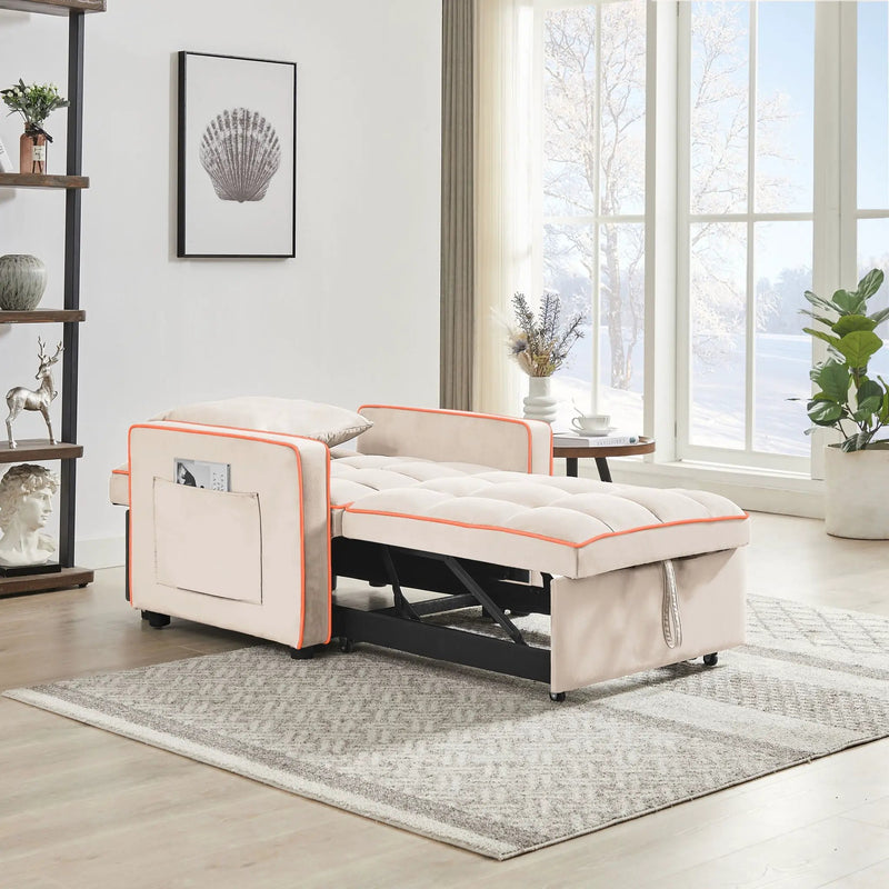 Modern 3 In 1 Sofa Bed Chair, Adjustable Recliner by Unique Piece Furniture