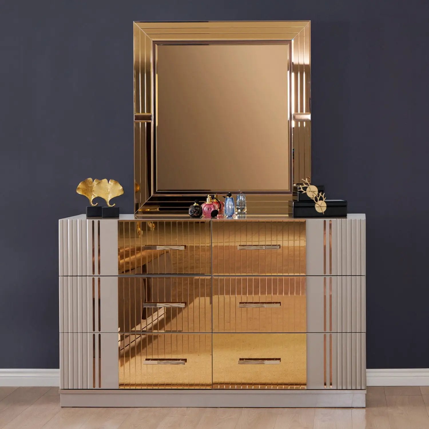 Lorenzo - 6 Drawer Dresser - Gray by HouseOfZazla