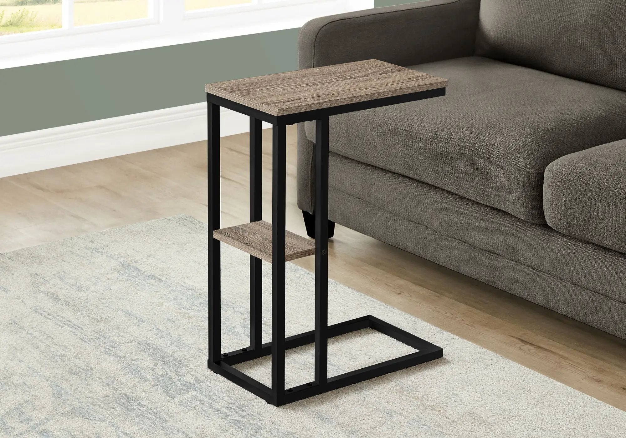 Accent Table, C - Shaped, Marble Look Contemporary & Modern Convenient Design by Unique Piece Furniture