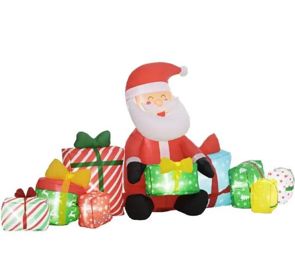 Inflatable Santa Claus And Gift Boxes Outdoor Display by HouseOfZazla