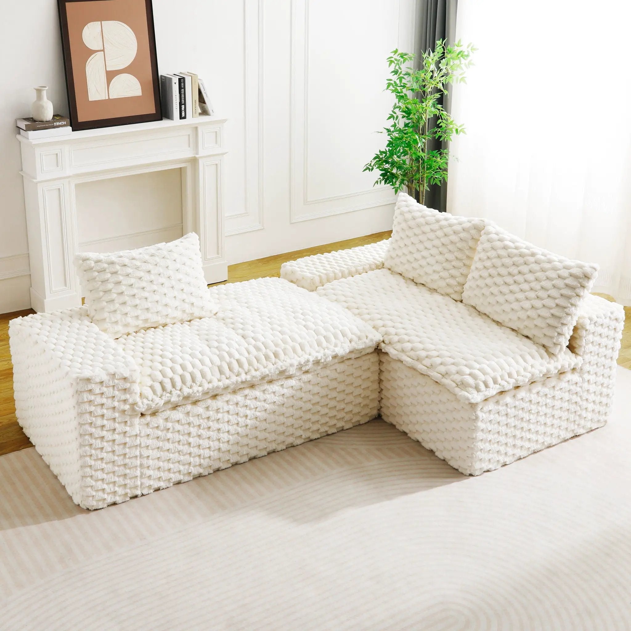 Modular Sofa, Convertible Twin Seat With Chaise Lounge by HouseOfZazla